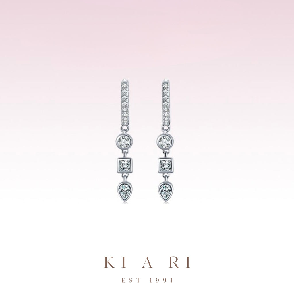 O Eun Mix Dangling Huggies Earrings 💎