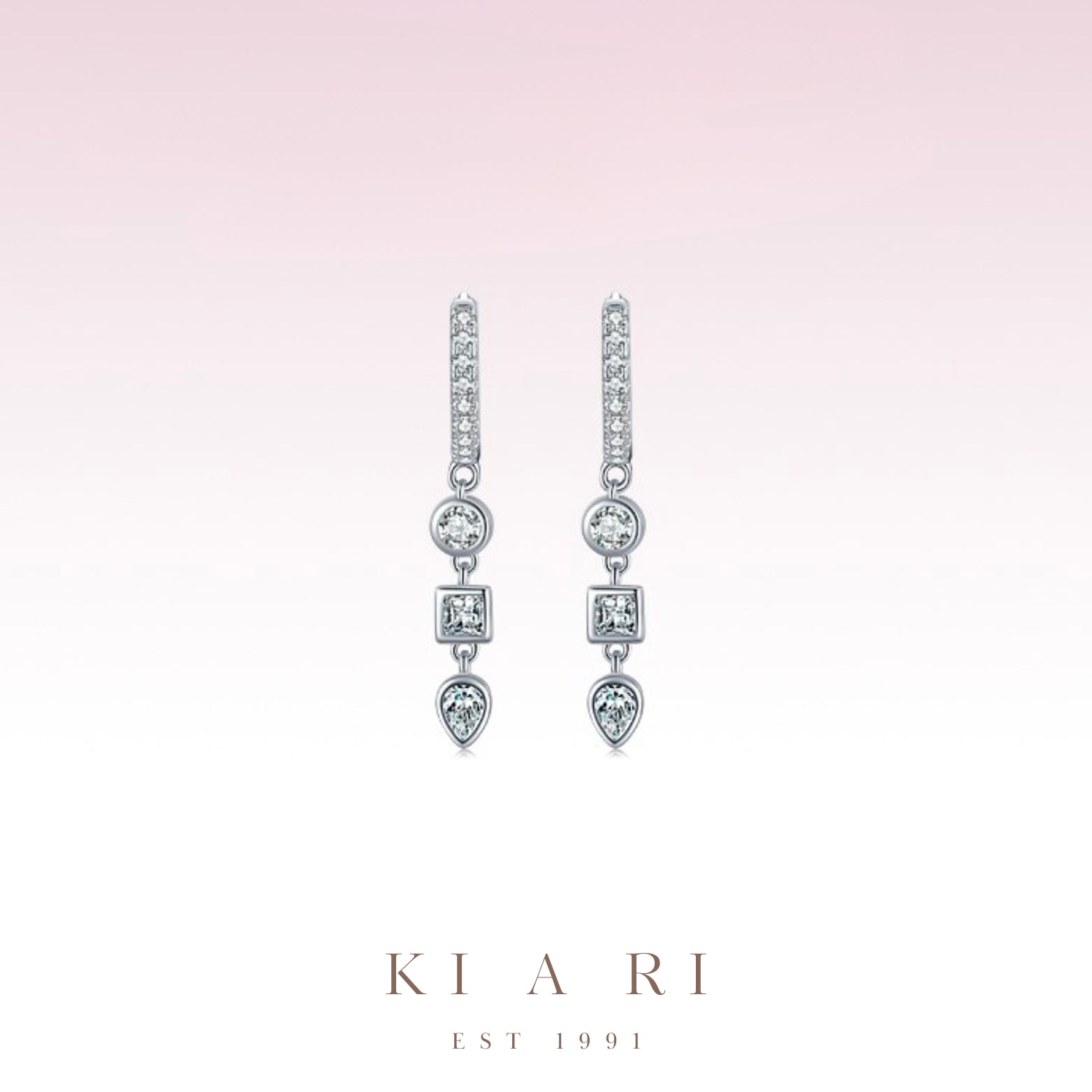 O Eun Mix Dangling Huggies Earrings 💎