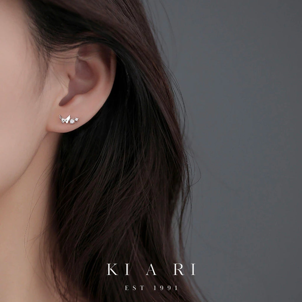 Oh Yeon Dainty Two-Way Butterfly Dangling Earrings 🦋