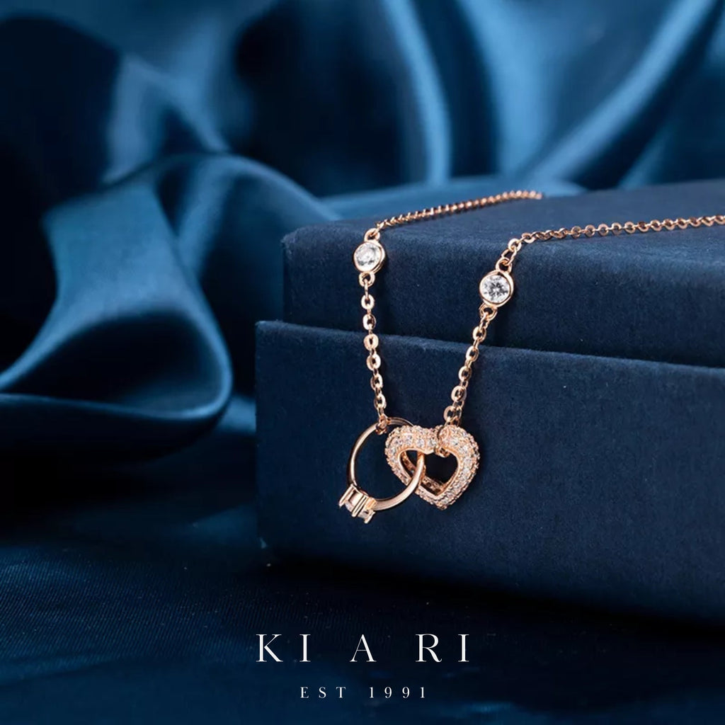 Yak-sok Diamond Ring & Heart Entwined Necklace (Rose Gold) 🫶🏻