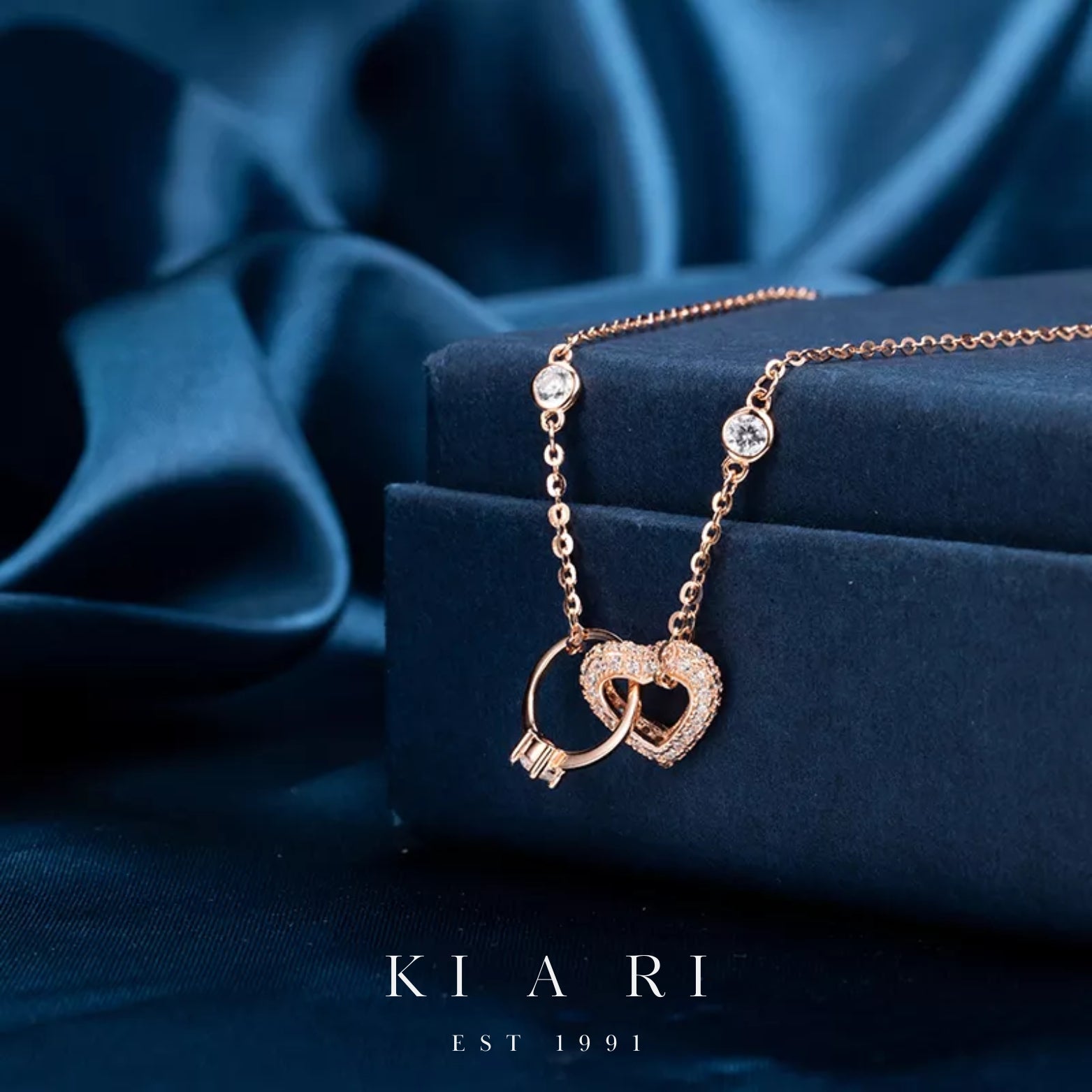 Yak-sok Diamond Ring & Heart Entwined Necklace (Rose Gold) 🫶🏻