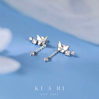 Oh Yeon Dainty Two-Way Butterfly Dangling Earrings 🦋