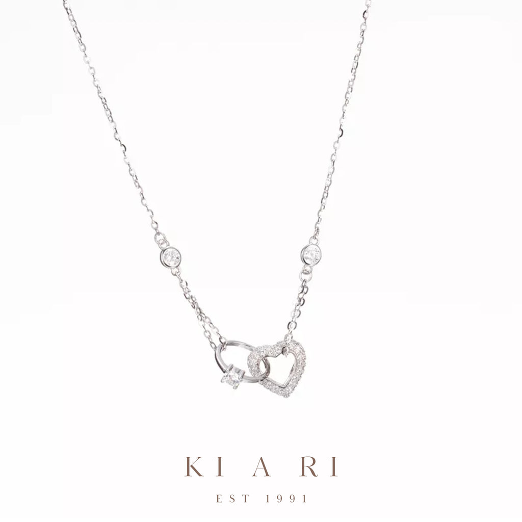 Yak-sok Diamond Ring & Heart Entwined Necklace (Silver) 🫶🏻