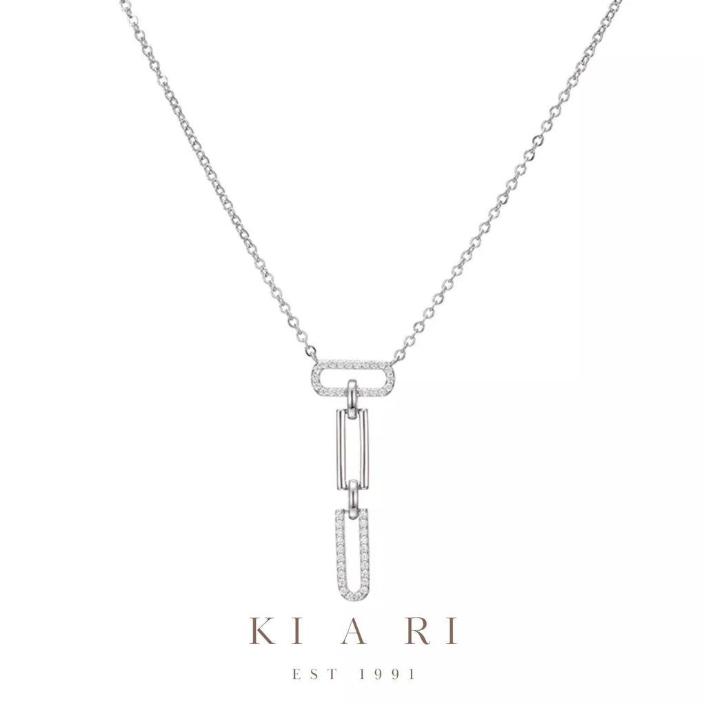 Sin-a Dangling Chain Necklace (Silver) ✨