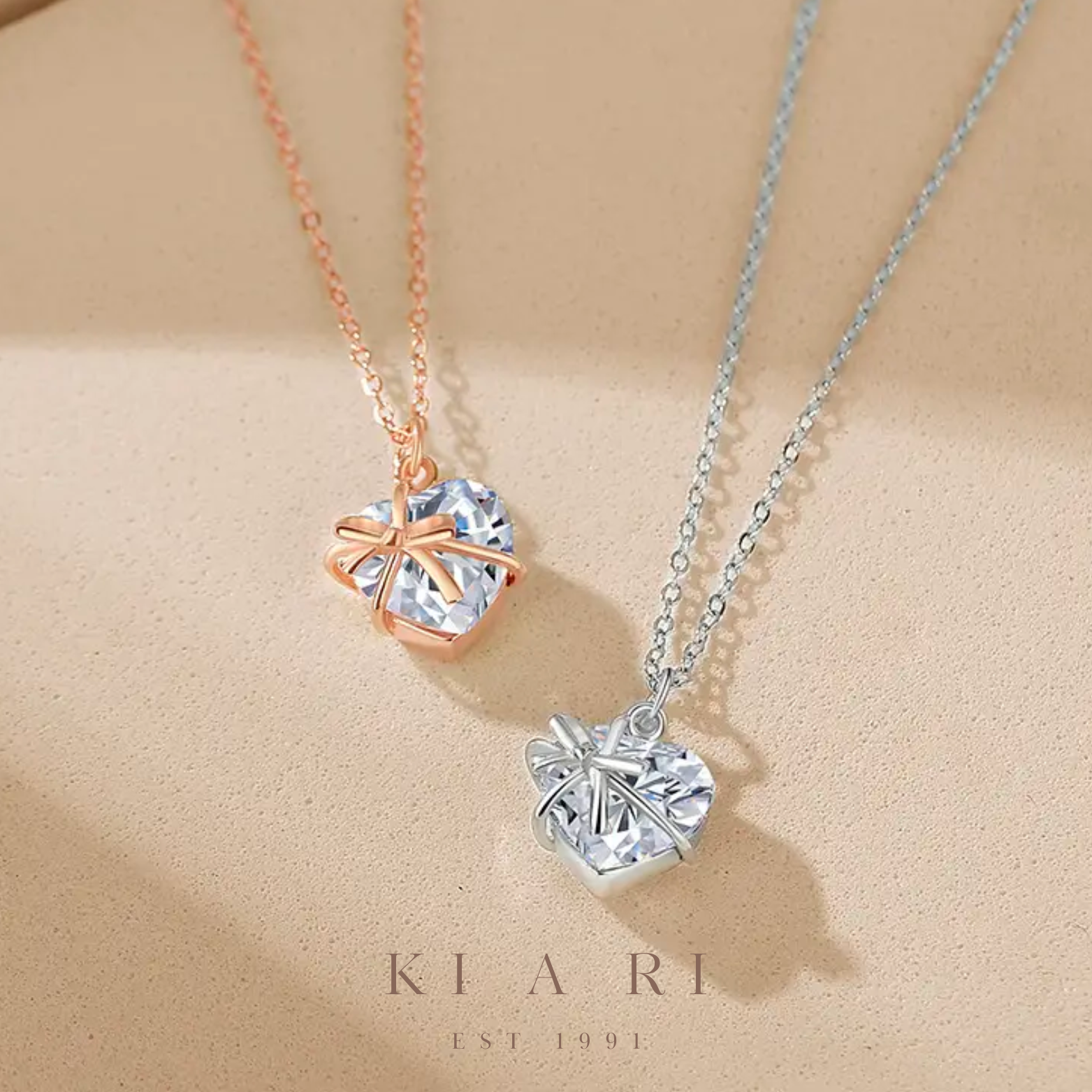 Ma-Eum Seonmul Heart Present Necklace (Rose Gold)