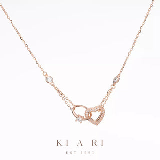 Yak-sok Diamond Ring & Heart Entwined Necklace (Rose Gold) 🫶🏻