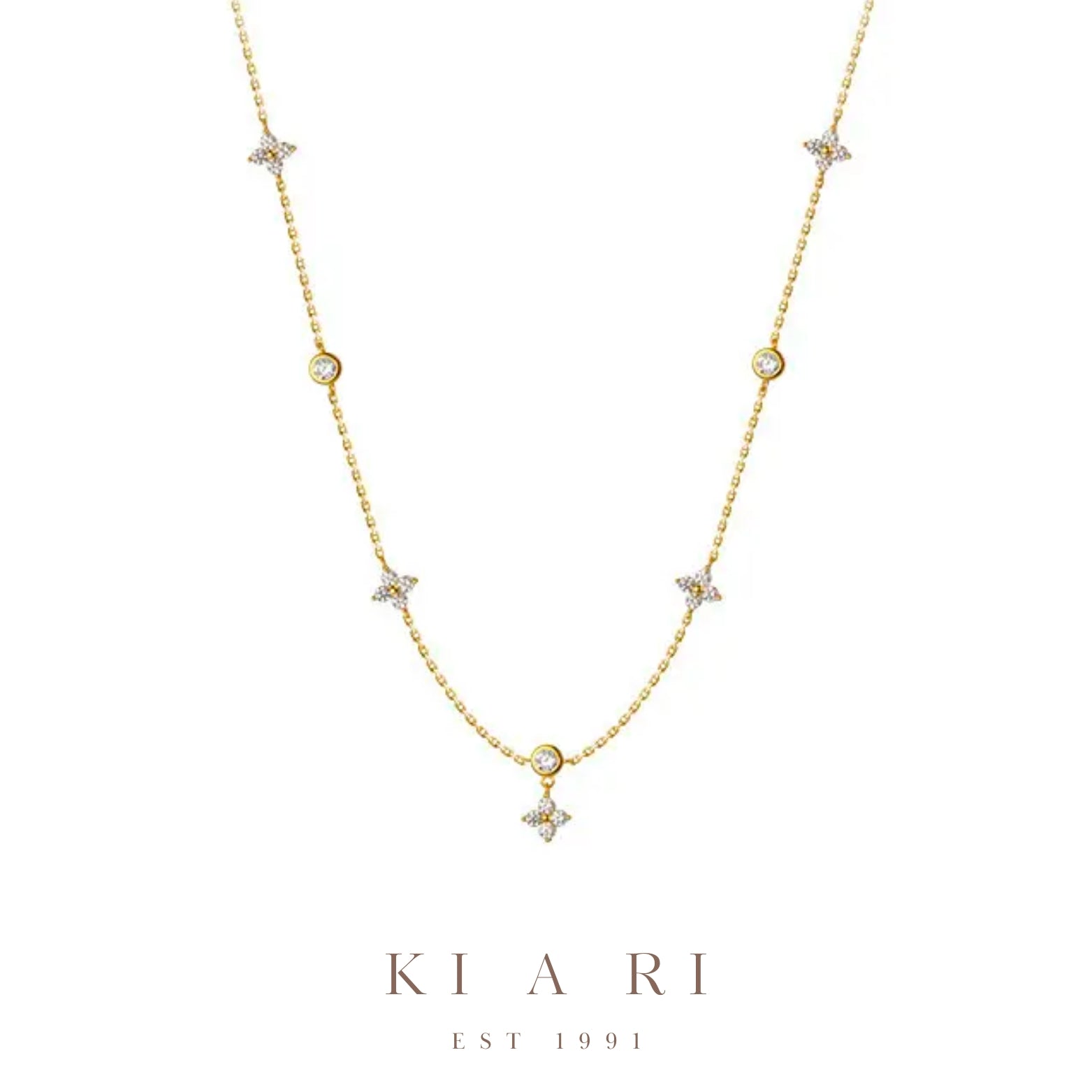 Yun Hee Mini Four Leaf Clover Necklace (Gold) 🍀