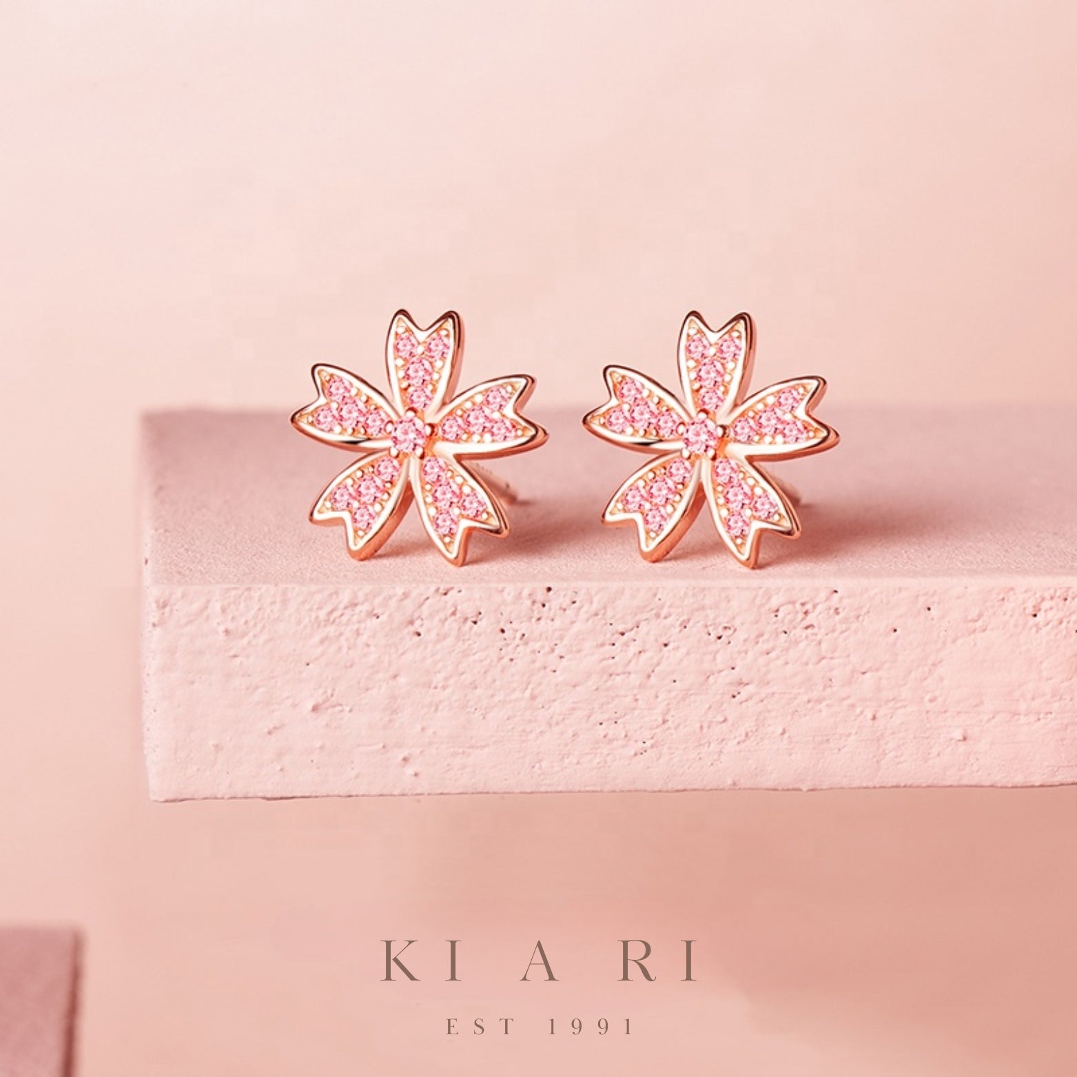 Pugsya Cherry Blossom Stud Earrings 🌸