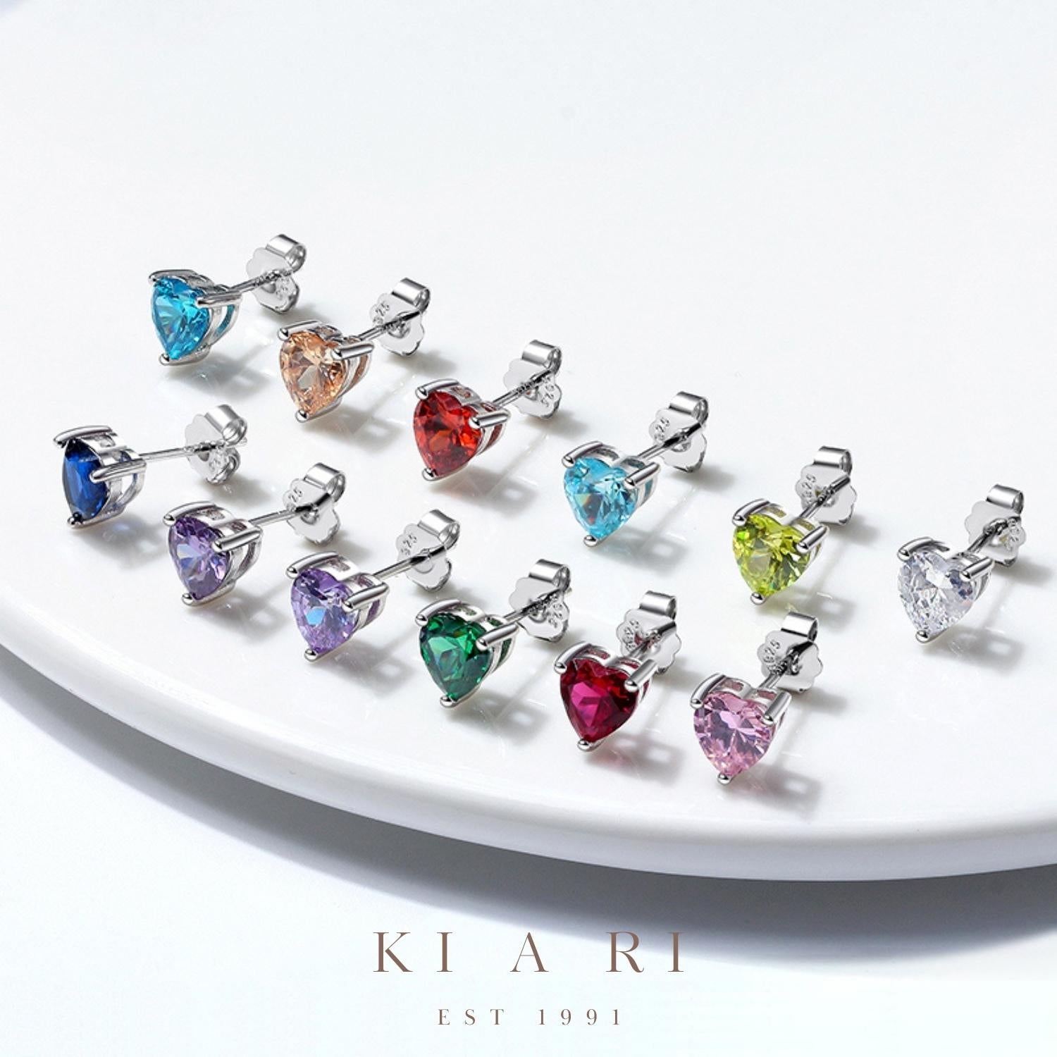 Ari Alexandrite Heart Stud Earrings 💜