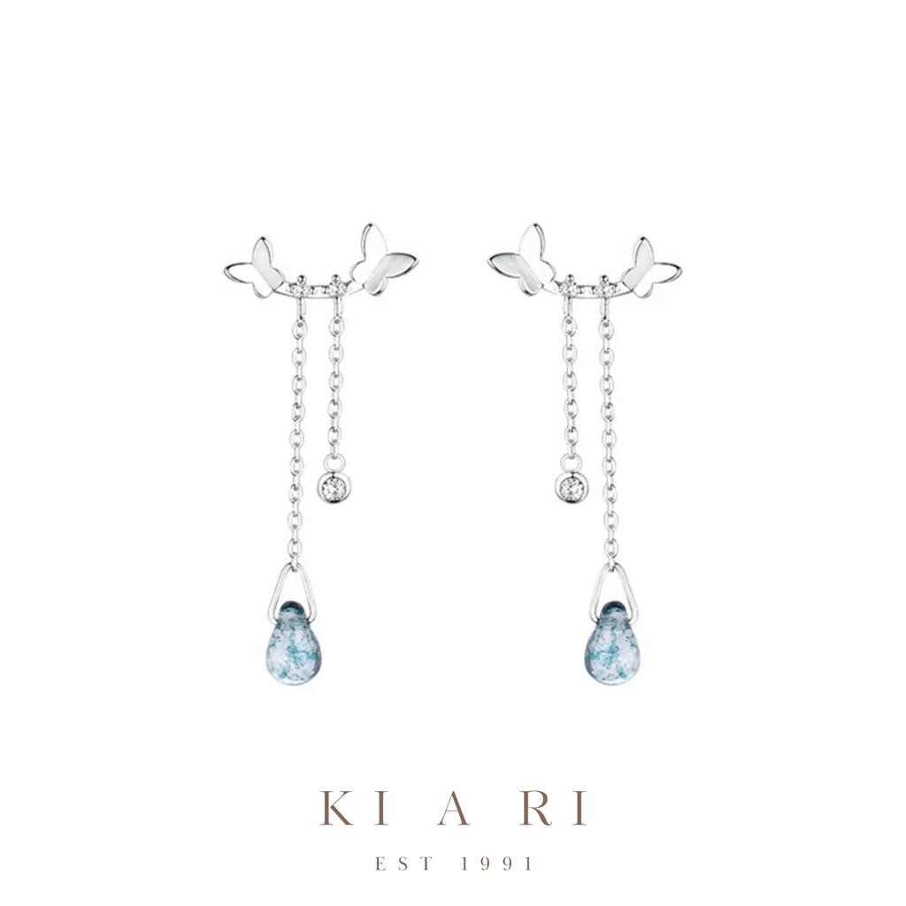Ryeom Narae Double Buttlerly Dangling Earrings