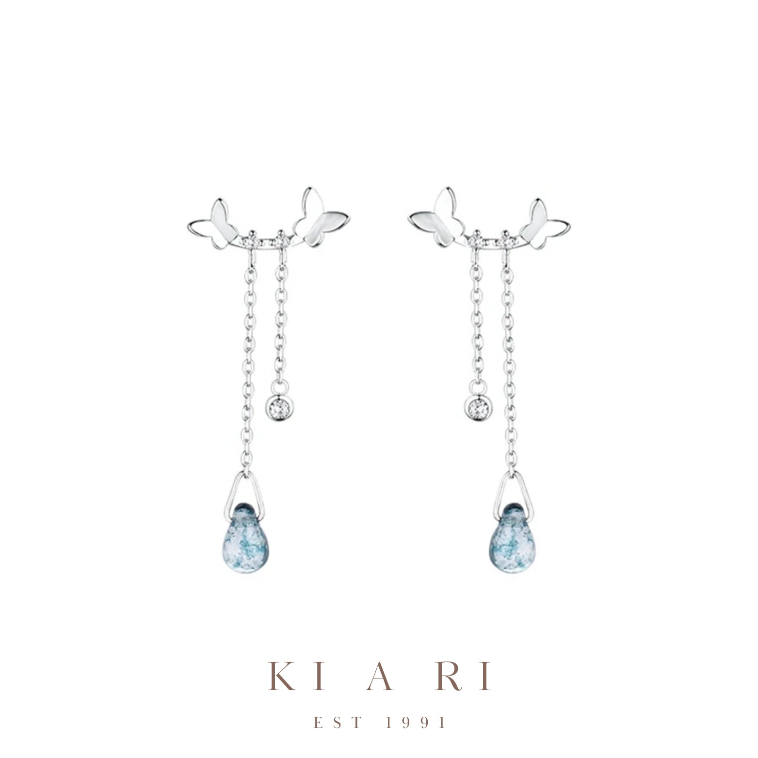 Ryeom Narae Double Buttlerly Dangling Earrings