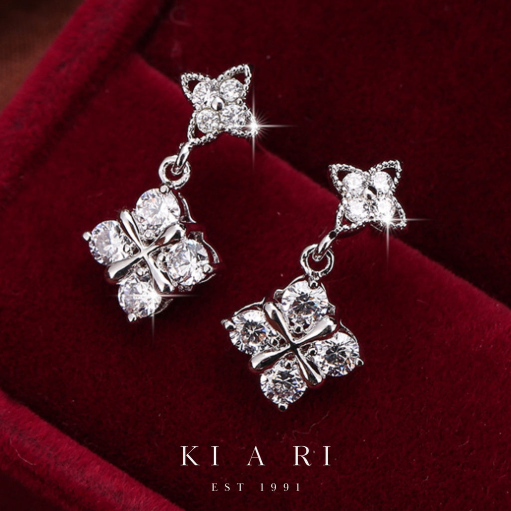 Eun-Kyung Four Leaf Clover Dangling Earring (Silver)