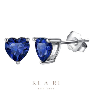 Ari Sapphire Heart Stud Earrings 💙