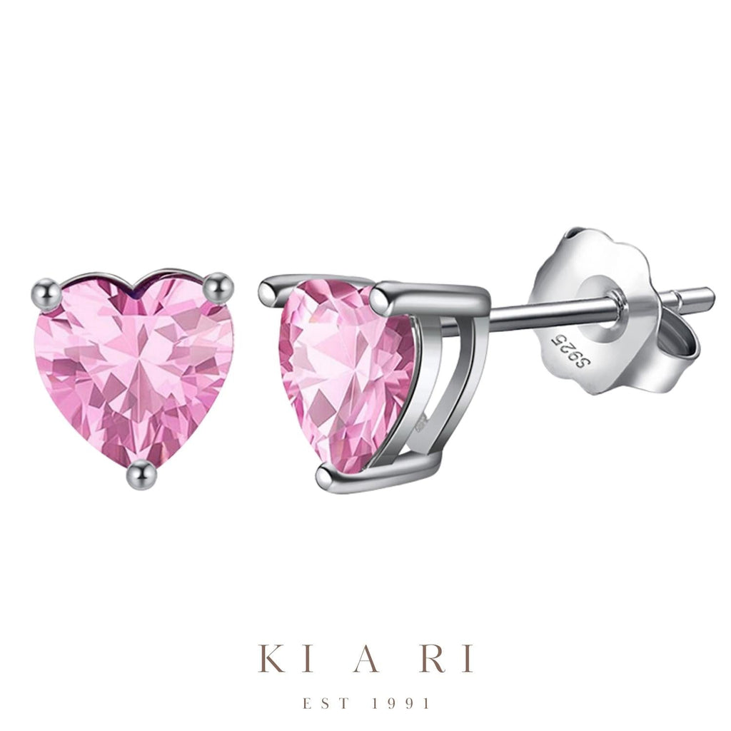 Ari Tourmaline Heart Stud Earrings 💝
