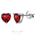 Ari Garnet Heart Stud Earrings ❤️