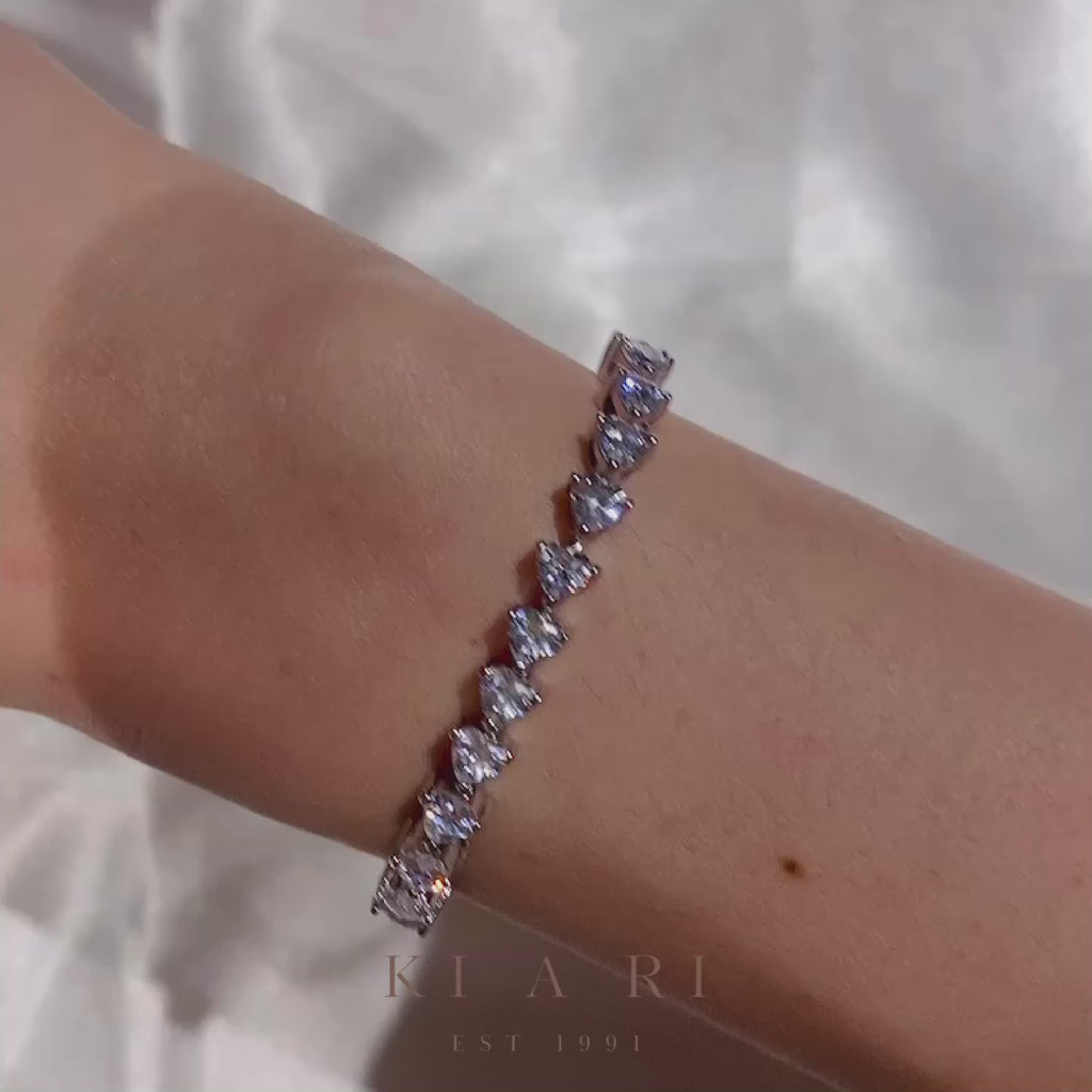 Ha-Rin Heart Tennis Bracelet (4MM) 🤍