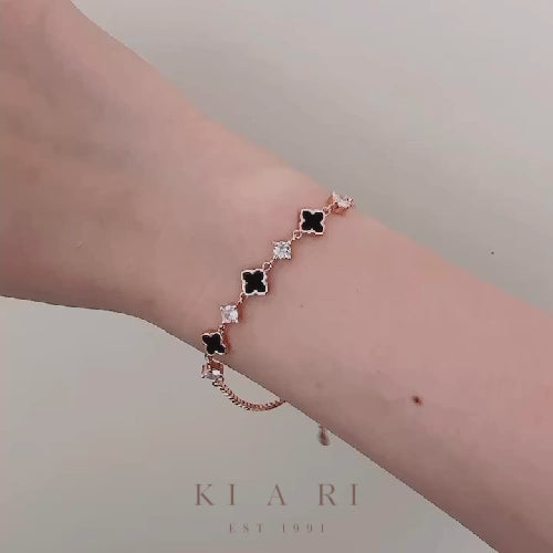 Hee-Hwa Four Leaf Clover Bracelet (Black) 🍀