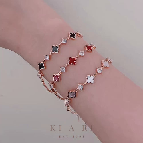 Hee-Hwa Four Leaf Clover Bracelet (Black) 🍀