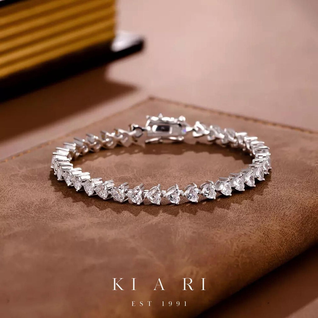 Ha-Rin Heart Tennis Bracelet (4MM) 🤍