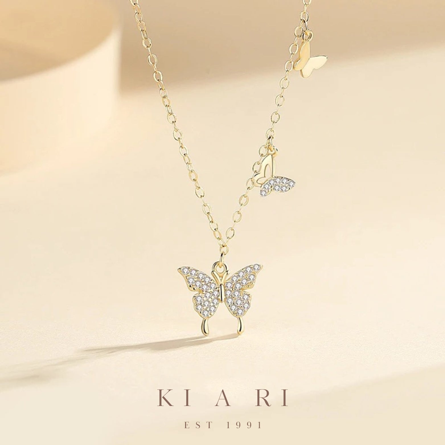 Athalia Butterfly Diamonte Necklace (Gold) 🦋
