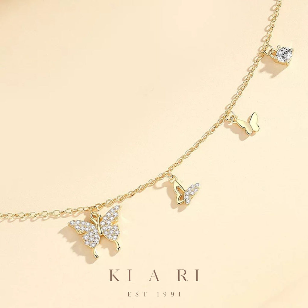 Athalia Butterfly Diamonte Necklace (Gold) 🦋