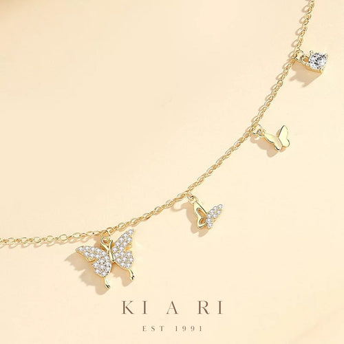 Athalia Butterfly Diamonte Necklace (Gold) 🦋