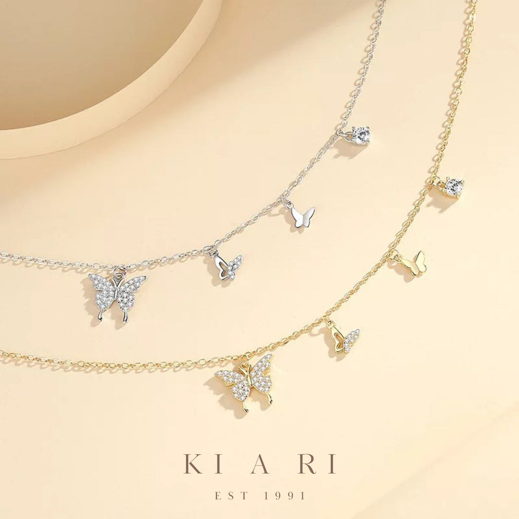 Athalia Butterfly Diamonte Necklace (Gold) 🦋