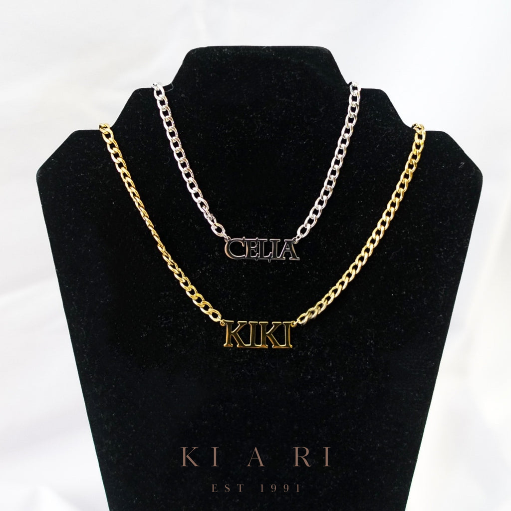 Celia Personalised Chunky Chain Necklace (Gold)