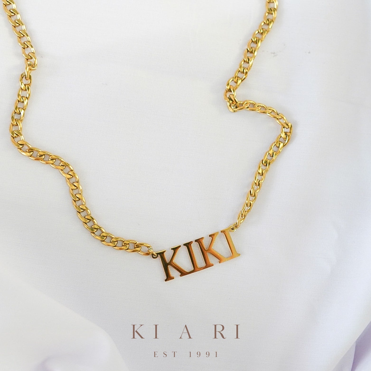 Celia Personalised Chunky Chain Necklace (Gold)