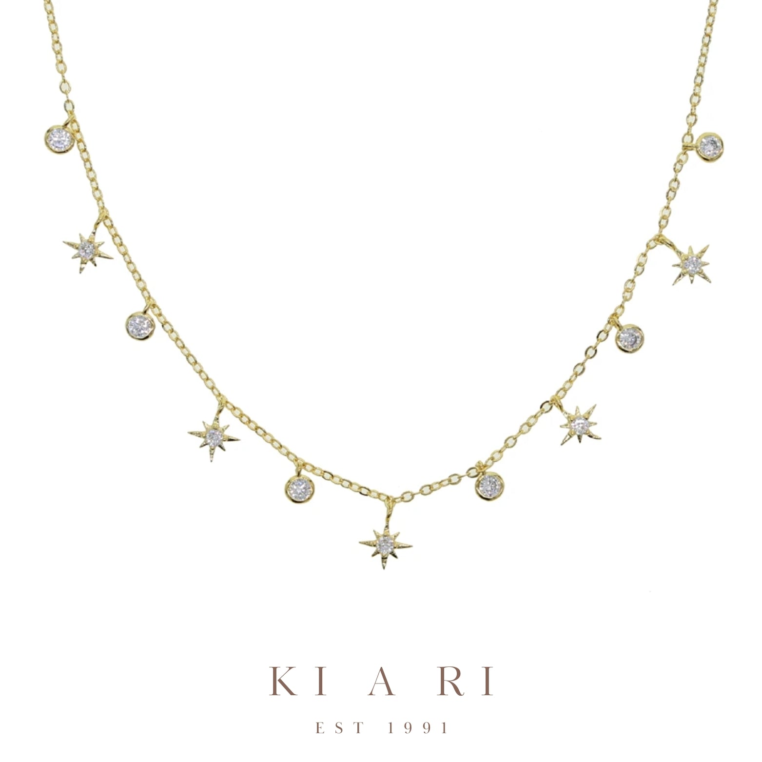 Yoon-suh Star & Diamond Necklace (Gold)
