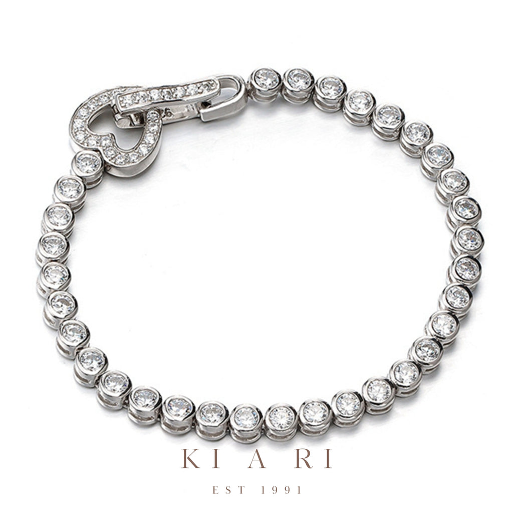 Jung Hwan Heart Lock Moissanite Tennis Bracelet 🤍