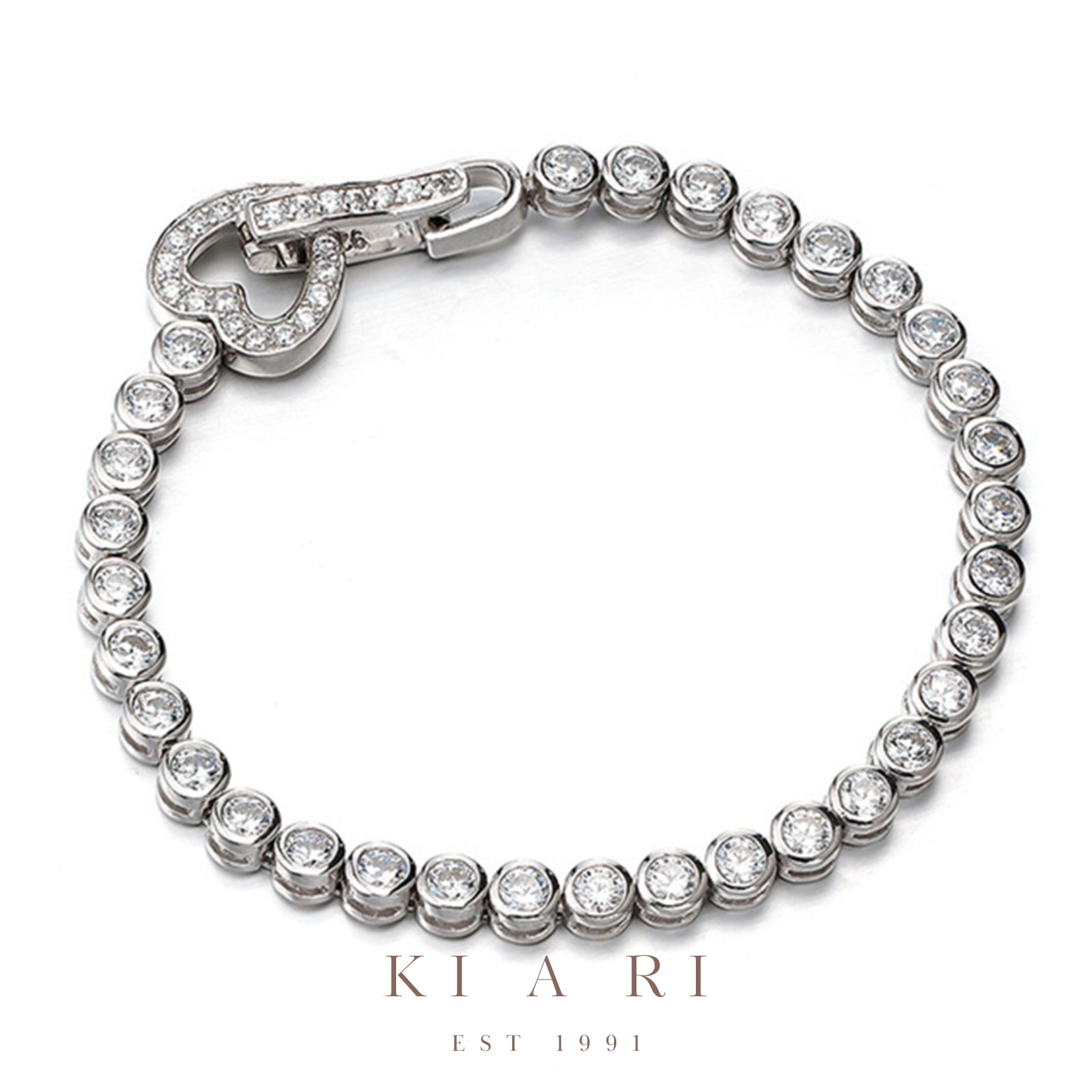 Jung Hwan Heart Lock Moissanite Tennis Bracelet 🤍