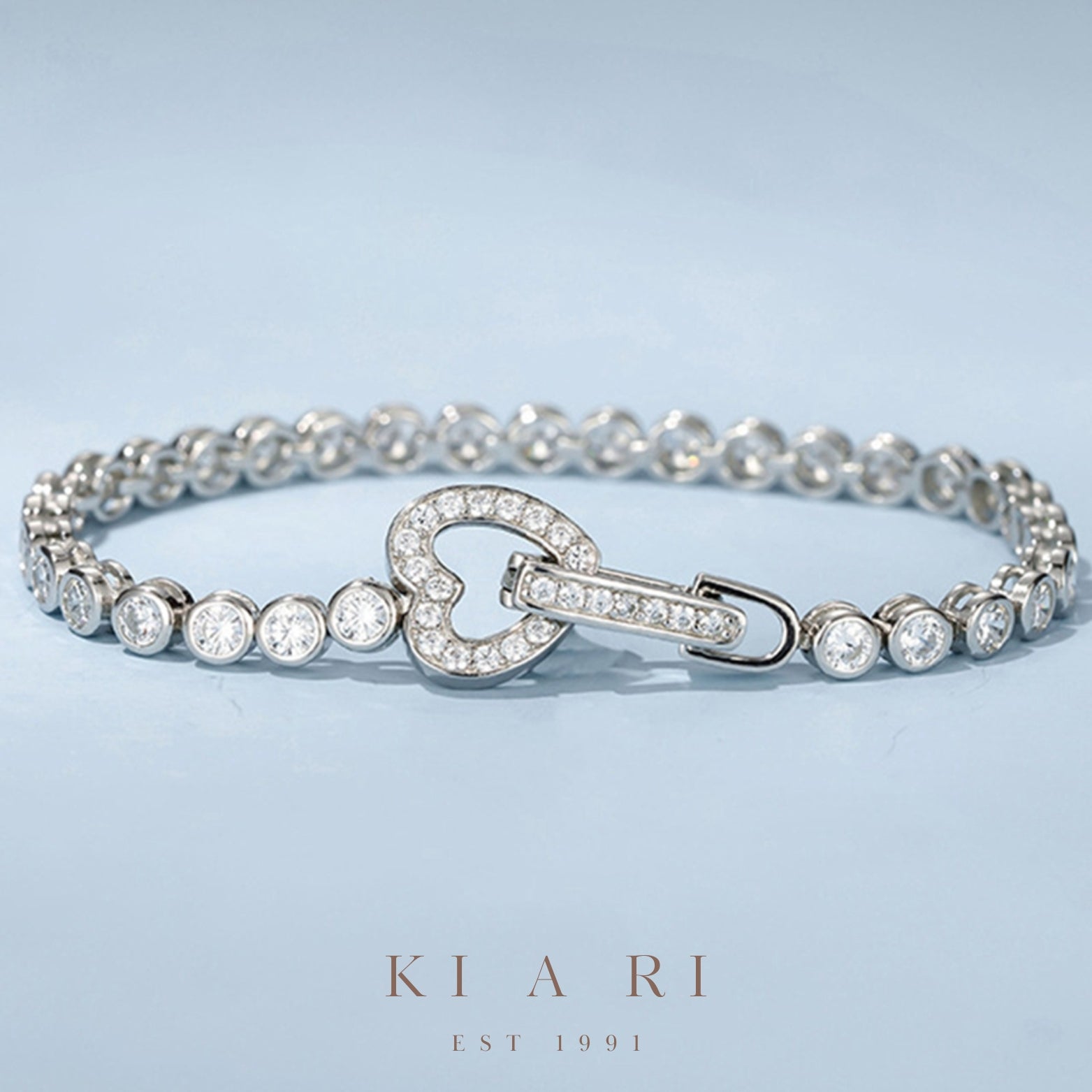 Jung Hwan Heart Lock Moissanite Tennis Bracelet 🤍