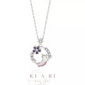 Luna Moonstone Flower Necklace (Silver) 🌙