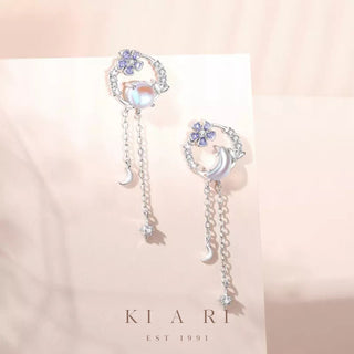 Luna Moonstone Flower Earrings (Silver)🌙