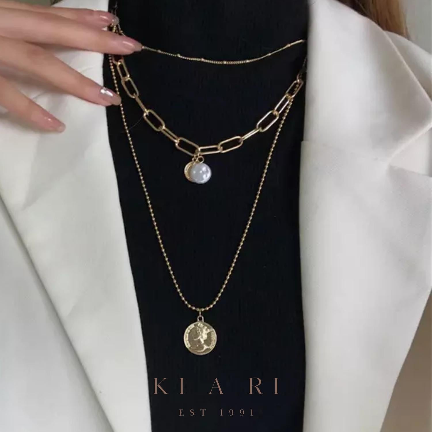 Ye-Jin 18K Gold Plated Pearl Layered Necklace 🦪