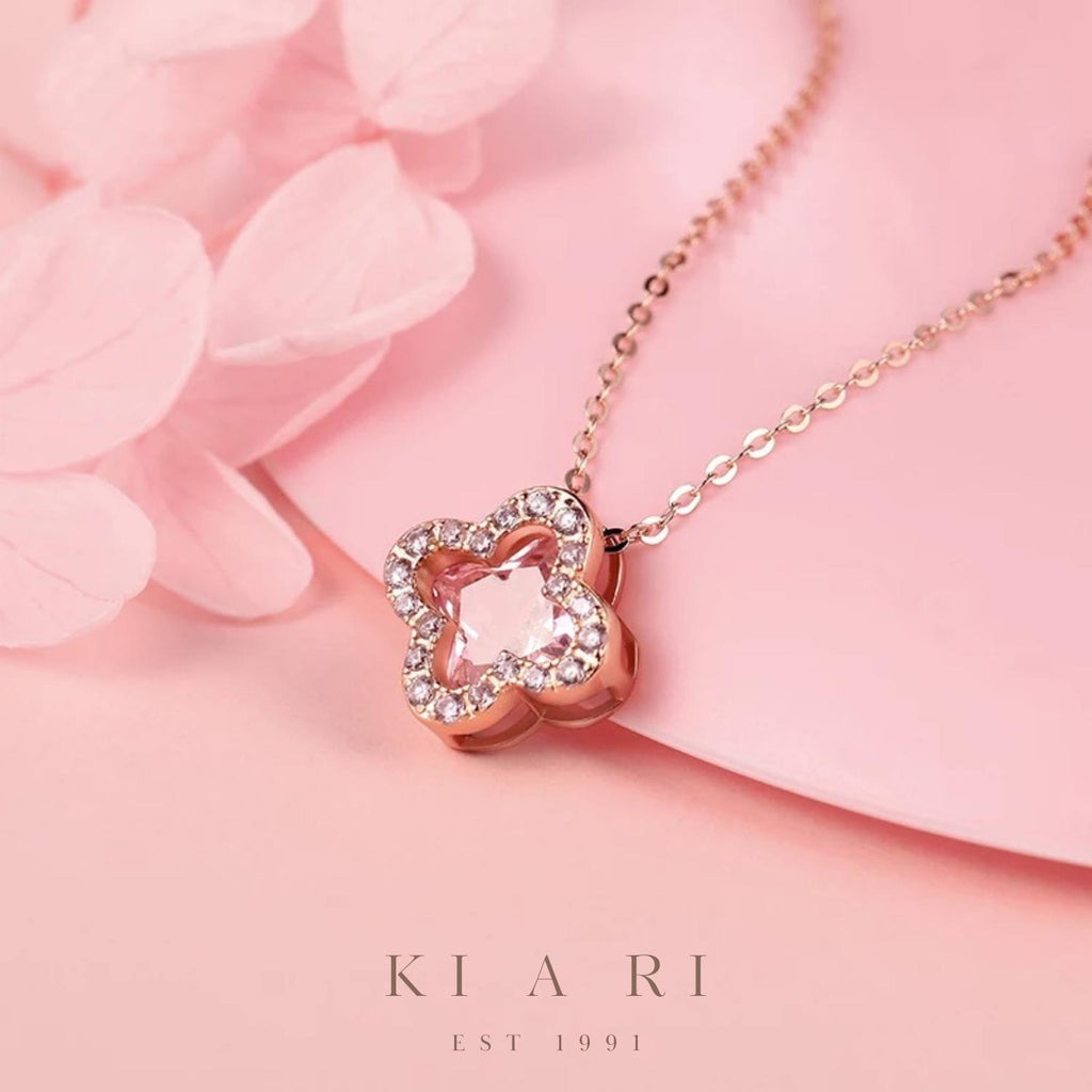 Kyung Mi Four Leaf Clover Necklace (Rose Gold)🍀