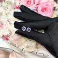 Sunmi Sapphire Four Leaf Clover Stud Earrings