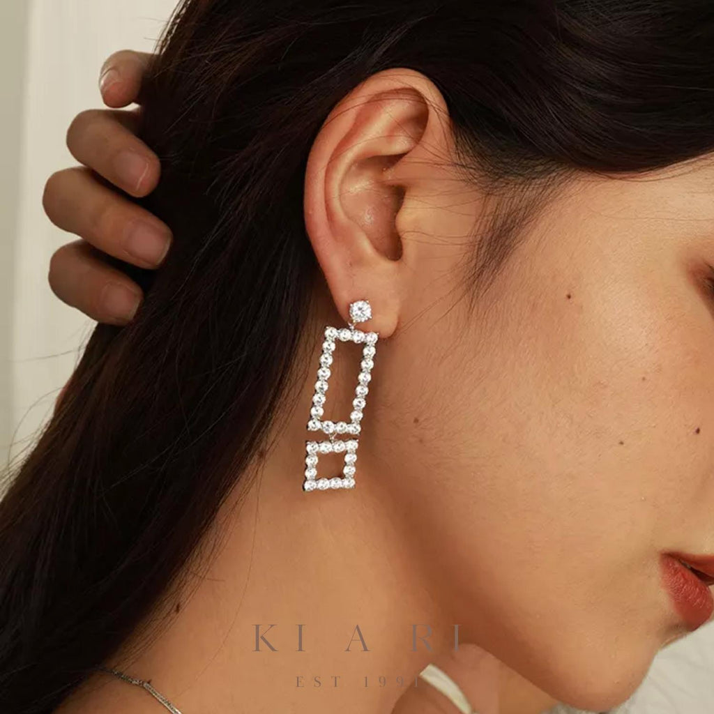 In-Joo Geometric Rectangle Dangle Earrings 💎