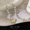 Eun-Sook Heart Shaped Pearl Choker Necklace 🤍