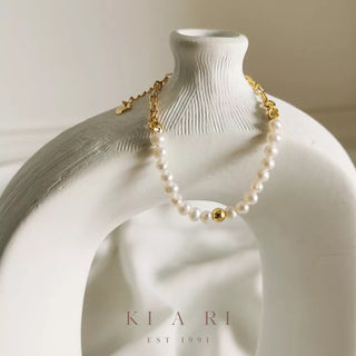 Jung-Eun Freshwater Pearl 18K Gold Plated Chain Bracelet 🦪
