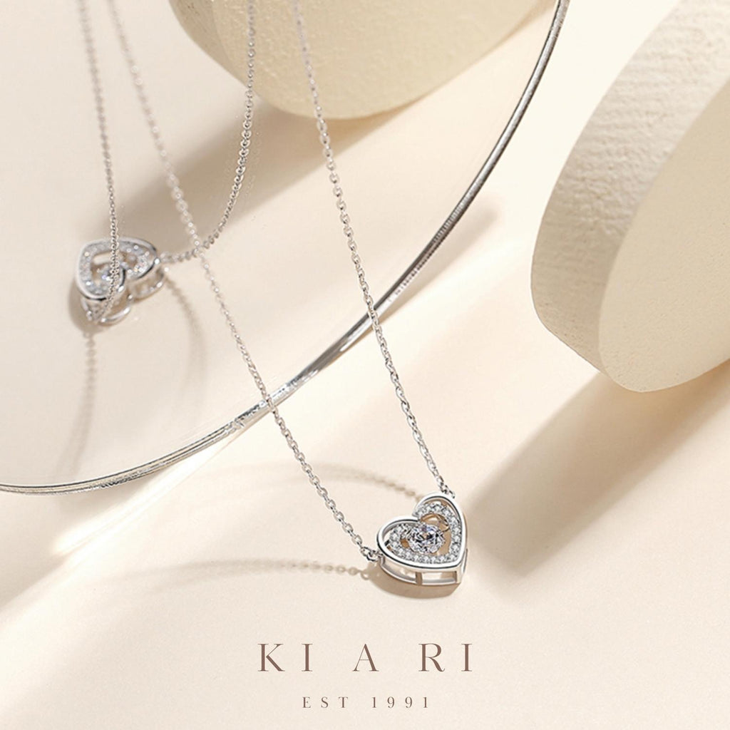 Hana Heart Shaped Dancing Jewel Necklace 🤍