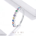 Chae-Yeong Rainbow Half Eternity Ring 🌈