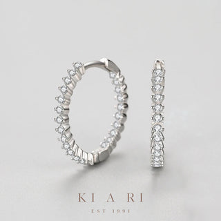 Ji-Yu Classic Diamond Hoop Earrings 💎
