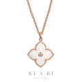 Ji-Min Four Leaf Clover Necklace (Rose Gold, White) 🤍