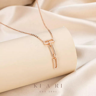 Sin-a Dangling Chain Necklace (Rose Gold) ✨