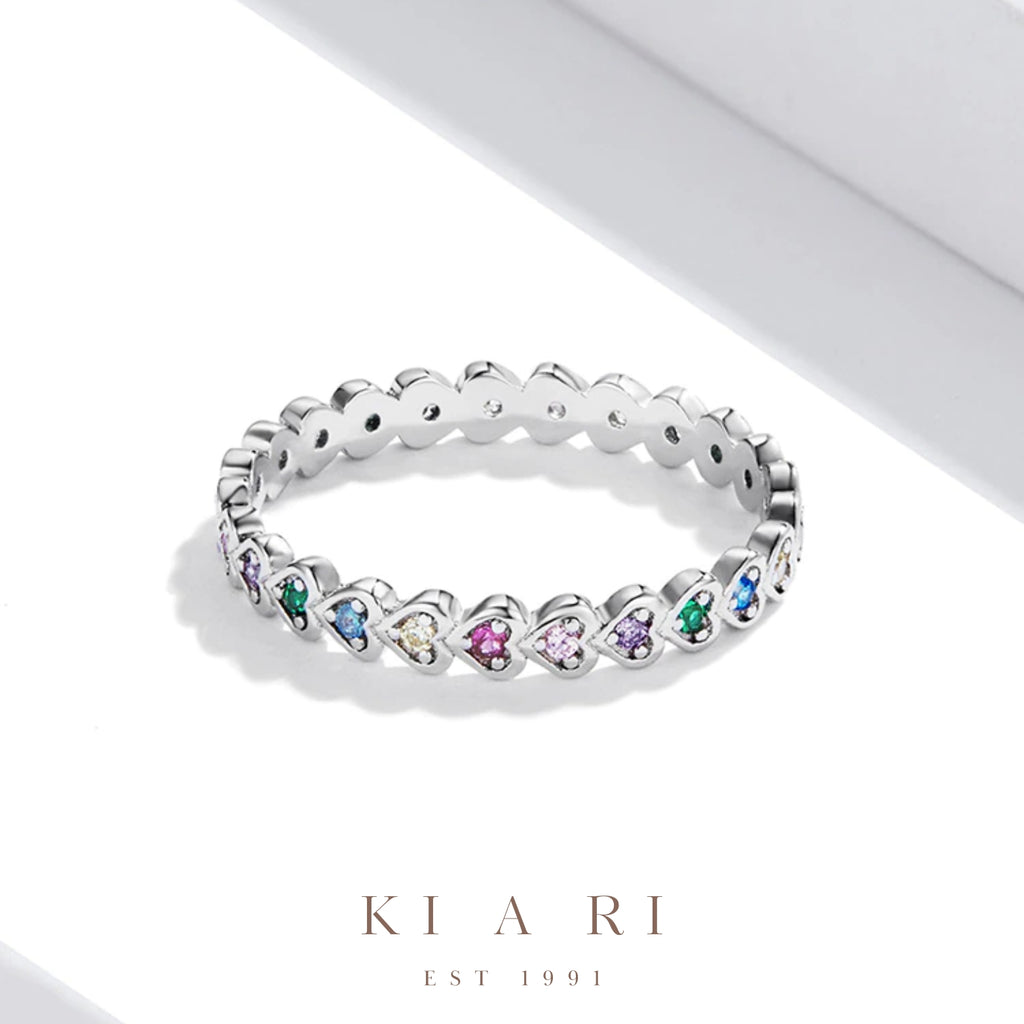 Hei-Ryung Heart Eternity Ring (Rainbow) 🌈