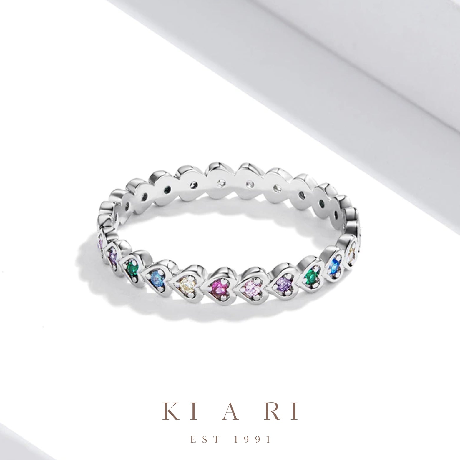 Hei-Ryung Heart Eternity Ring (Rainbow) 🌈