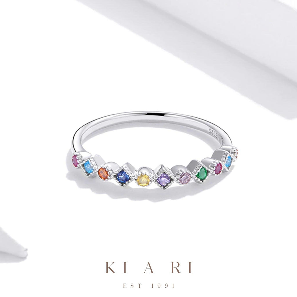Chae-Yeong Rainbow Half Eternity Ring 🌈