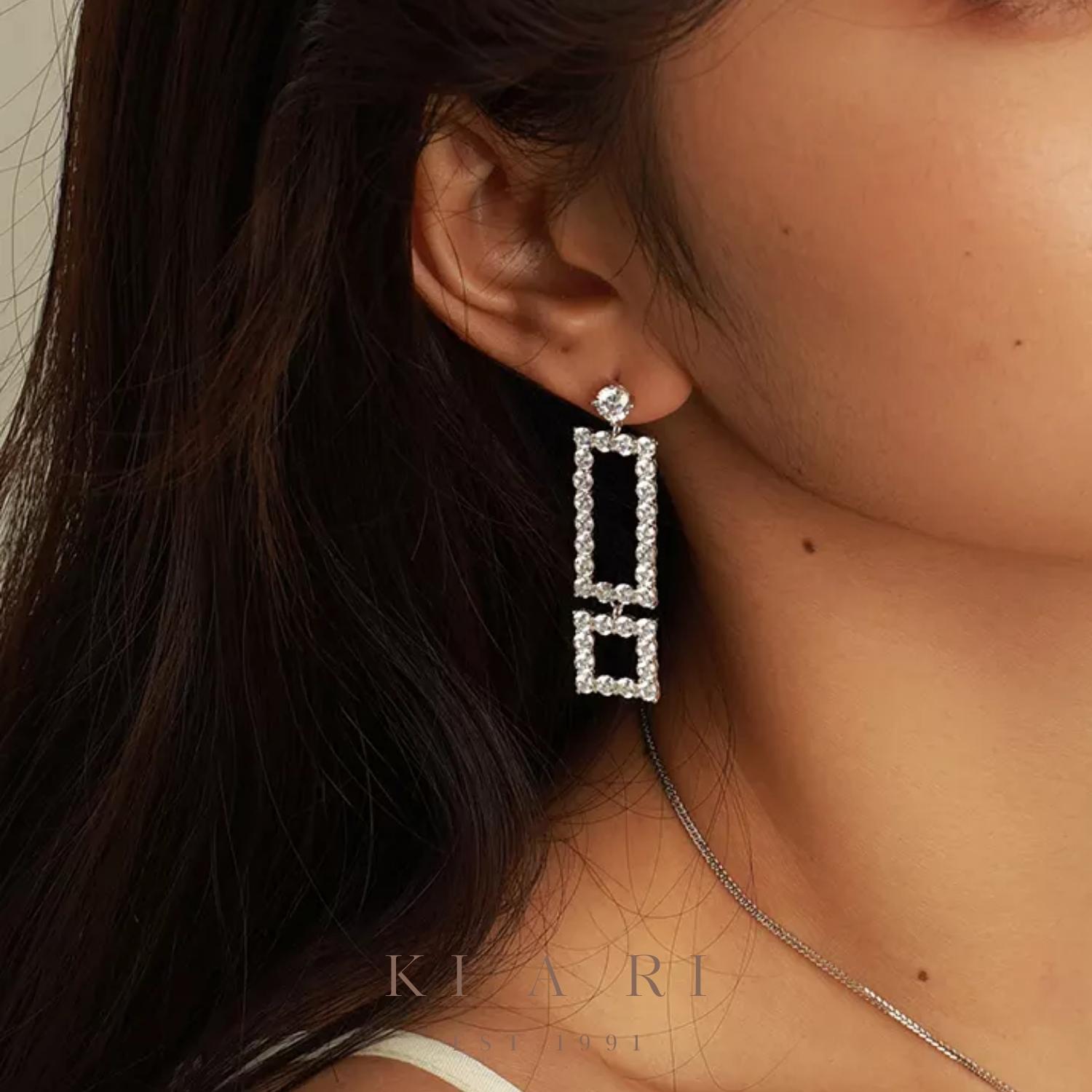 In-Joo Geometric Rectangle Dangle Earrings 💎